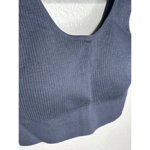 NEW Dip Sports Bra Womens Small Athletic Gym Yoga Black Ribbed Seamless Stretch thumbnail 2