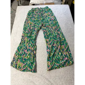 Cupshe Womens Green Pink Abstract Leopard Print Wide Leg Pants Sm CAA02D4C007RPS thumbnail 6