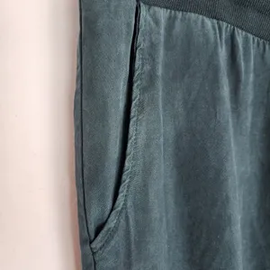 Mono B Pull-on Lightweight Pants Dark Teal Blue Tencel Cropped Size L thumbnail 12