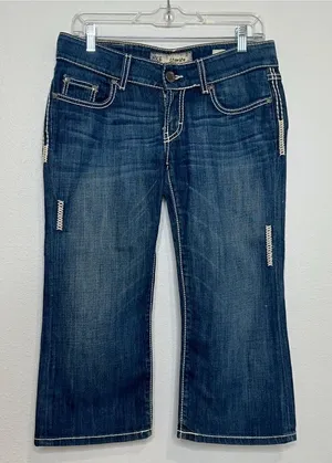 BKE Buckle‎ Denim Capri Cropped Jeans Starlite Thick Stitch Women Sz 28 thumbnail 1