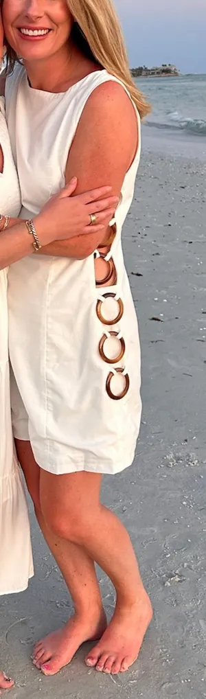 Side-less white dress thumbnail 1