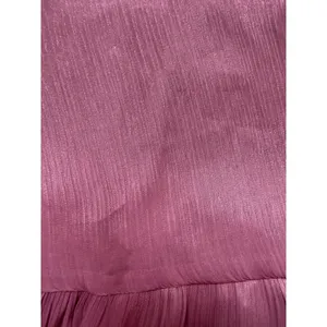 Polagram‎ Mauve Rose Pleated Metallic Ruffle Midi Dress 2XL Long Sleeve Smocked thumbnail 6