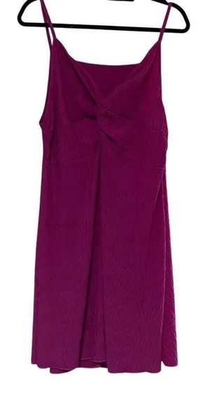 Shein Curve 2XL Hot Pink‎ Textured Knot Front Slip Mini Dress Sexy Summer Vacay thumbnail 1