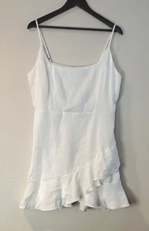 Lulu's Elegant White Ruffle Mini Dress thumbnail 1