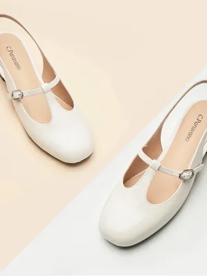 C.Paravano T-Strap Slingback Mary Jane Nina Size 38 White thumbnail 3