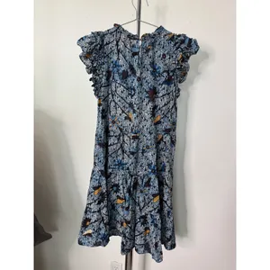 Ulla Johnson Denia Dress Blue Floral Ruffle Tiered Mini 8 thumbnail 3