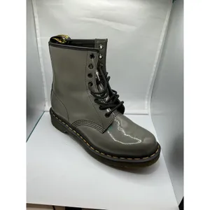 Doc Dr. Martens 1460 YS 8-Eye Gray Patent Leather Combat Boots Women's UK 6 US 8 thumbnail 8