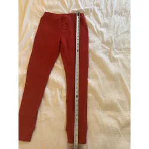 Aerie Red Waffle Knit Lounge Pajama Pants Cozy Holiday Jogger Leggings thumbnail 4