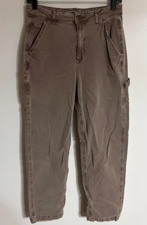 American Eagle Brown Carpenter Pants High Rise Utility Stretch Women Size 6 thumbnail 1