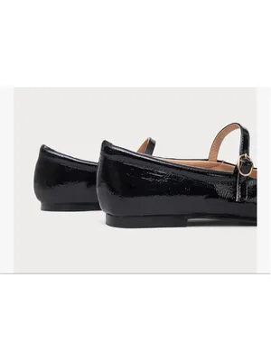NEW Black Patent Mary Jane Flats Round Toe Ankle Strap Buckle Ballet Flats 9 thumbnail 9