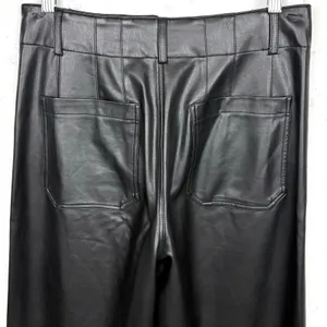Anthropologie Maeve Colette Faux Leather Cropped Wide Leg Pants Black Size 28 thumbnail 10