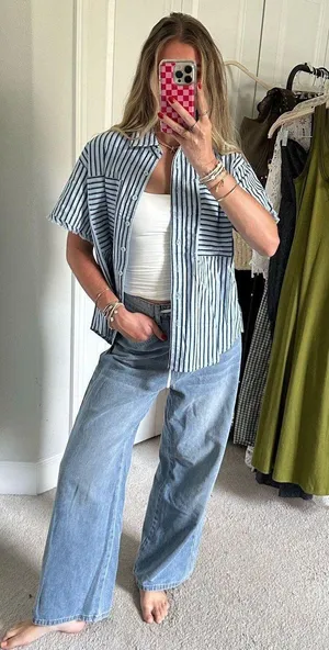 Amazon Striped Button Down Shirt thumbnail 2