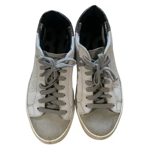 P448 John Sneaker UK 37 US 7 White Silver Glitter Low Top Distressed Luxury Core thumbnail 3