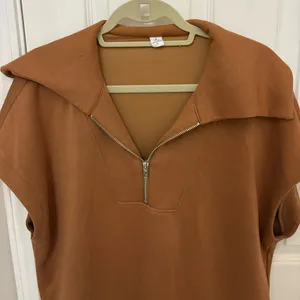 Anrabess Short Sleevr Quarter Zip Sweatshirt Top thumbnail 3