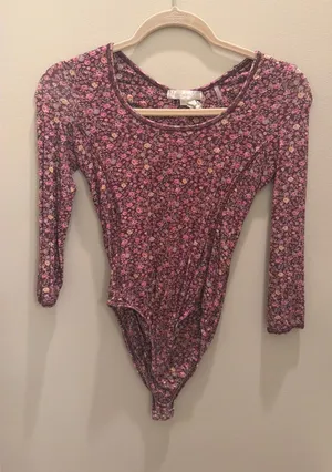 Love Shack Fancy Floral Bodysuit thumbnail 1