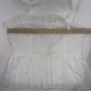 Mable White‎ Bow Sleeve Crop Barrett Peplum Fairy Coquette Top Size Medium New thumbnail 8
