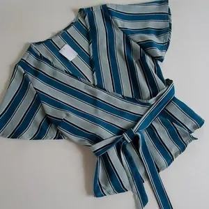 Charlotte russe striped blouse size medium thumbnail 1