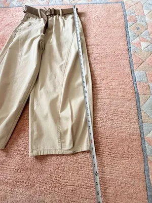 Original Design High Rise Culottes Wide Leg Cropped Pants Beige Women M thumbnail 7