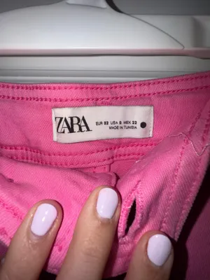 ZARA Pink Jeans Wide-Leg High-Waisted thumbnail 3