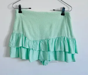 Zara Mint Polka Dot Ruffle Mini Skort Coquette Cottagecore thumbnail 1