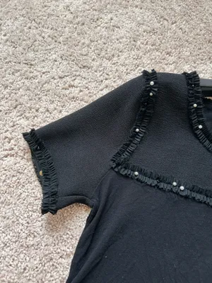 Zara faux pearl stud top. Xs thumbnail 4