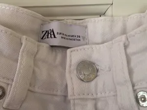 ZARA White Flare Jeans Cropped thumbnail 2