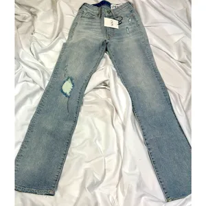 LNDN Landon Denim High Rise Straight Leg Distressed Jeans 36" Waist thumbnail 11