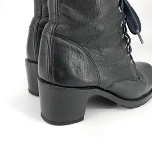FRYE Sabrina 6G Lace Up Leather Boot Black/Blue 7.5 thumbnail 9