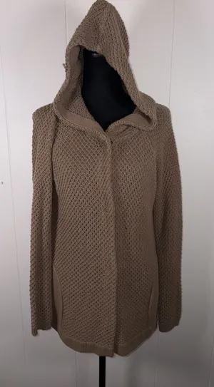 sparrow hooded snap button sweater brown‎ pockets L Brown Size L thumbnail 1