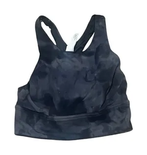 Lululemon Women's Black Tie-Dye Sports Bra Size 4 Standard Reversible High Neck thumbnail 1