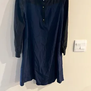 Kate Spade 100% Silk Colorblock Black Blue Popover Shift Career‎ Dress size 8 thumbnail 8