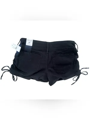 PacSun Black Low-Rise Women's Jean Shorts with Flap Pockets thumbnail 3