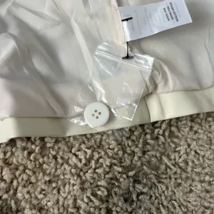 Ivory faux leather Structured Button-Front Bustier Top never worn thumbnail 3