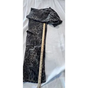 Women’s Leopard Print Cargo Pants Size Small Wide Leg Y2K Grunge Streetwear thumbnail 4