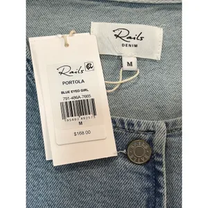 NWT Rails Portola Denim Vest Womens Blue Eyed Girl Light Wash Button Front M thumbnail 4