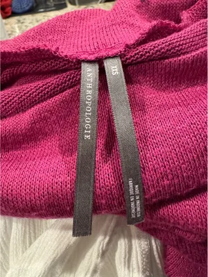 Anthropologie Pink Short Sleeve Knit Top XS thumbnail 4