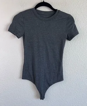 nuuds Women's Short Sleeve Crewneck Bodysuit‎ Cotton Stretch thumbnail 1