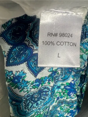 House of Harlow Blue Paisley Women’s dress with Ruffle Shoulders thumbnail 5