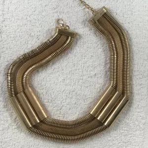 3 Gold link cleopatra Choker Necklace thumbnail 2
