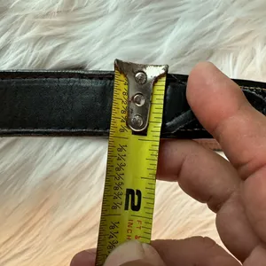 VintageThunderbird Beaded Circle Y Leather Belt Black thumbnail 6