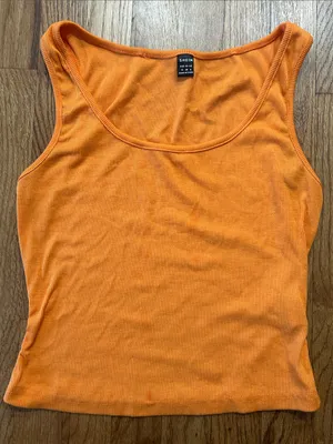 SheIn Bright Orange Drawstring Jogger Pants size Medium & free matching top thumbnail 6
