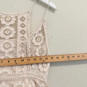 Free‎ People "Just Like Honey" ivory lace Mini dress Size 8 Boho Feminine thumbnail 16