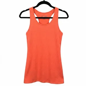 Under Armour HeatGear Fitted Ribbed Racerback Tank Top Neon Orange Medium thumbnail 8