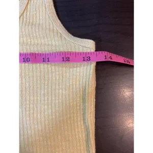 Abercrombie Tank Top Women Small Yellow Stretch Sleeveless Henley Preppy thumbnail 10