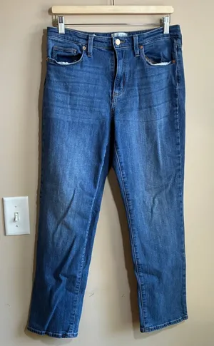 Universal Thread High Rise Slim Straight Jeans 10/30R Blue Womens Cotton Stretch thumbnail 1