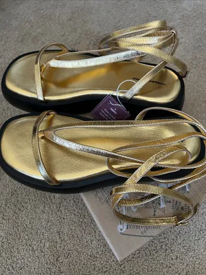 Free People Winnie Wrap Platform Sandal in Gold thumbnail 3
