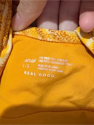 Aerie tiger cheetah print‎ cutout one piece swimsuit orange size large thumbnail 3