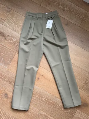 ANINE BING Mycah Trousers Pleated Pants Green Wool 32 thumbnail 5