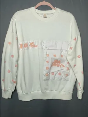 Vintage 80s Jantzen Floral Patchwork Pocket Sweatshirt XL ~ Excellent Condition thumbnail 8