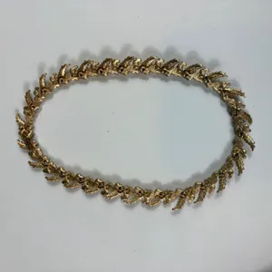 Vintage‎ Trifari Gold Tone Faux Pearl Leaf Necklace & Bracelet Set thumbnail 5